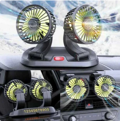 VENTILADOR DOBLE 360° PARA AUTO