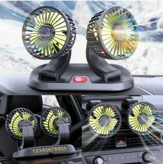 VENTILADOR DOBLE 360° PARA AUTO