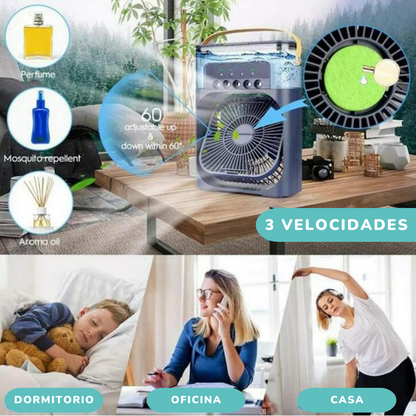 VENTILADOR DE AIRE HELADO PORTÁTIL CON HUMIFICADOR