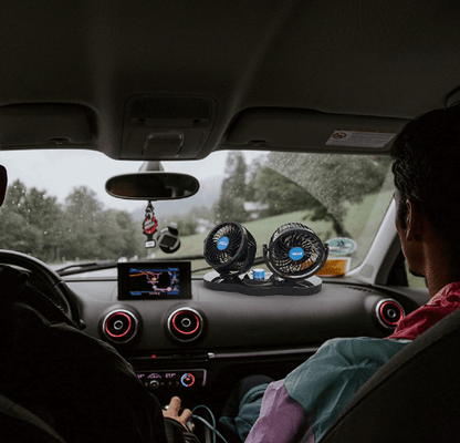 VENTILADOR DOBLE 360° PARA AUTO